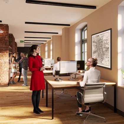 Biuro w famule przy Ogrodowej - wizualizacja, mat. prasowe